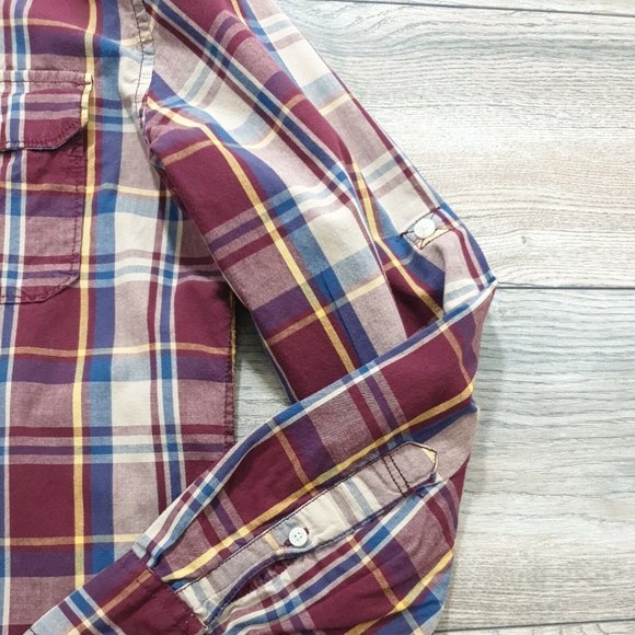 Urban Pipeline Men Medium Long Sleeve Shirt Plaid Casual Work Weekend Relax FLAW - Picture 6 of 12